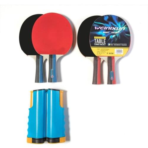 Table Tennis Racket Set 4 Racket 6 Ball Professional Table Tennis Equipment Setwith Net Frame Retractable and Portable Package