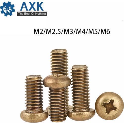 Cross Machine Pan Screws Brass Copper Gb818 M2 M2.5 M3 M4 M5 M6 Phillips Round High Electrical Pack Free Shipping Found Head