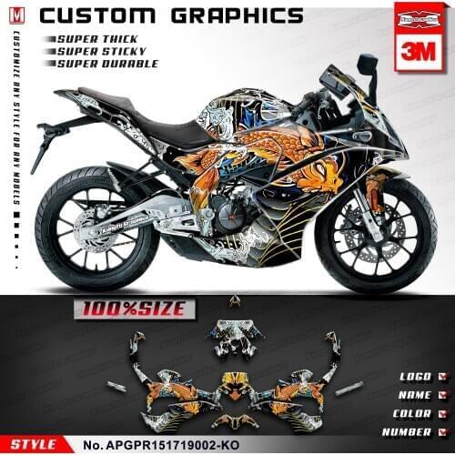 KUNGFU GRAPHICS Sport bike Style Racing Decal Waterproof Stickers Adhesive Kit for Aprilia GPR 150 GRP150 2017 2018 2019
