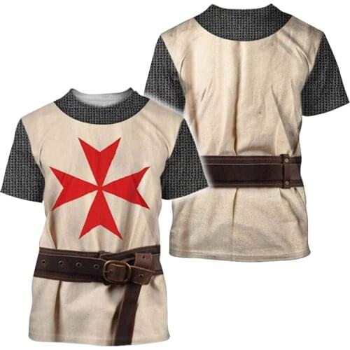 OGKB Men 3D Print Knights Templar T Shirt Harajuku Fashion Short Sleeve Shirt Summer Streetwear Unisex Tshirt Tops Drop Shipping