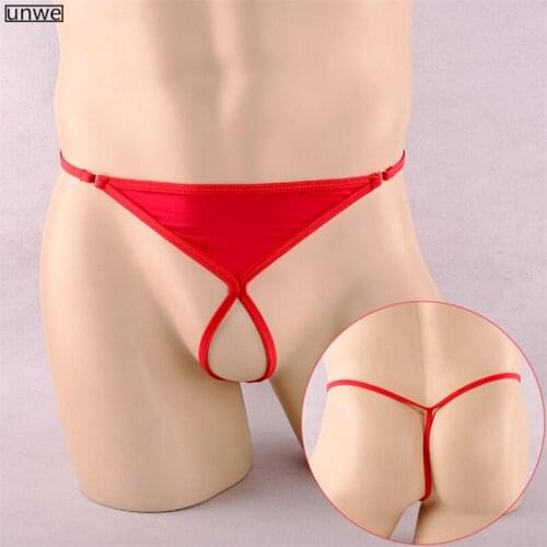 Open Crotch Mens Thong and G-string Invisible Mens Sexy Mini Underwear Thin Ice Silk Seamless T-back Gay