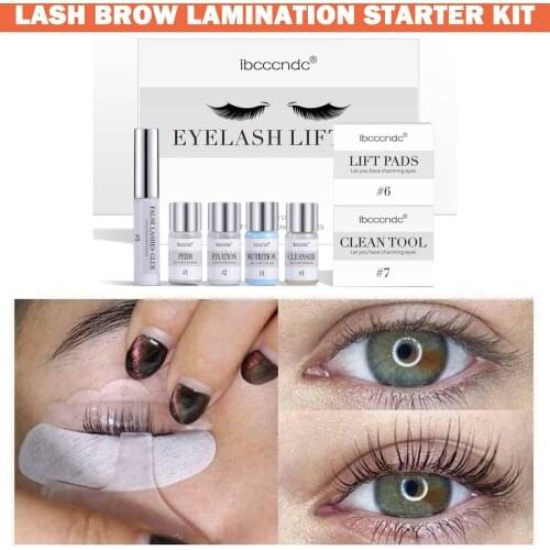 7PCS/Set Semi-pernament Eyelash Lift Kit Eyebrow Lamination Kit Styling Perming Setting Curling Lamination Beauty Salon Home Use