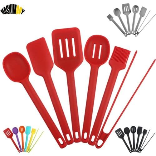 Silicone Kitchen Utensils Set 6Pcs Spatula Shovel Cooking Tools Kitchenware Heat Resistant Baking Tools Kitchenware Accessories