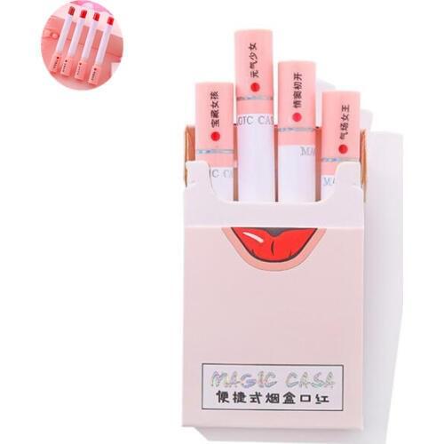 New 4pcs Smoke Case Moisturizer Makeup Lipstick Set Cosmetics Lipbalm Multiccolor Makeup kit,Nutritious Easy To Wear Lip Balm