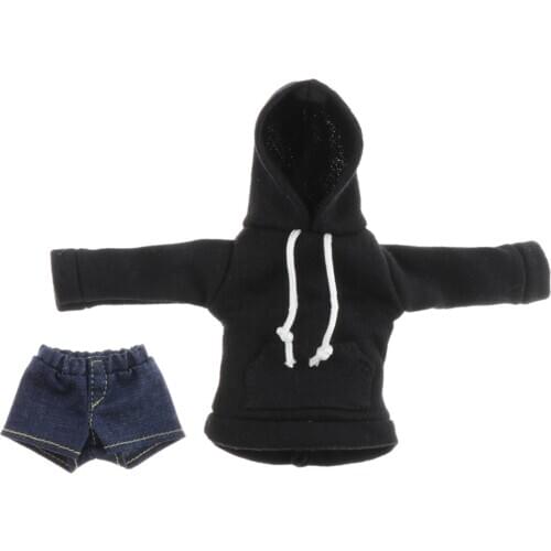 1/6 Fashion Girl Dolls Clothes Accessories, Hoodie And Shorts Set for BJD Blythe Dolls Party Favor Dress Up Costumes
