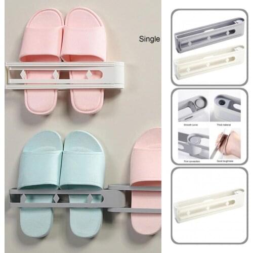 Stable Useful Wall Mount High Heels Shelf Plastic Shoes Organizer Convenient for Bathroom