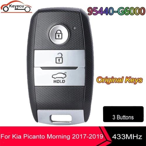 KEYECU OEM Smart Prox Remote Control Car Key 3 Buttons 433MHz FOB for Kia Picanto Morning 2017 2018 2019 95440-G6000 95440G6000