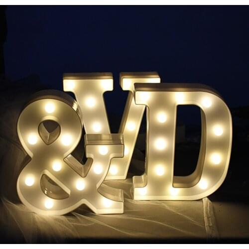 Alphabet Letter LED Lights Marquee Sign Number Lamp Decoration Night Light For Party Bedroom Wedding Birthday Christmas Decor