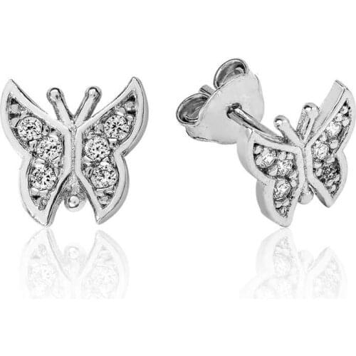 Tevuli 925 Sterling Silver Butterfly Studded Earrings