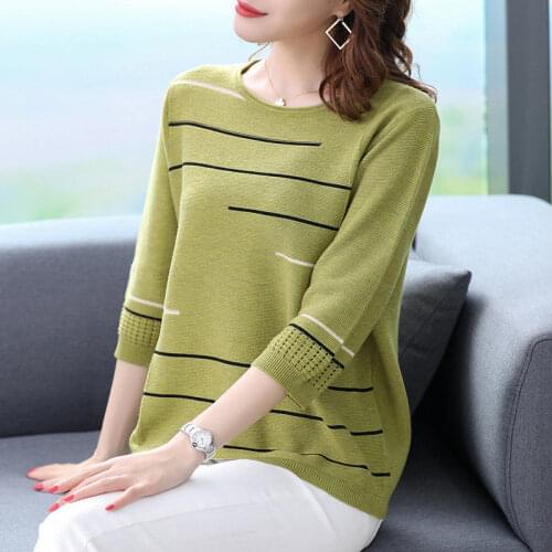 Ice silk thin long-sleeved short top womens loose large size womens T-shirt spring autumn new knitted bottoming shirt
