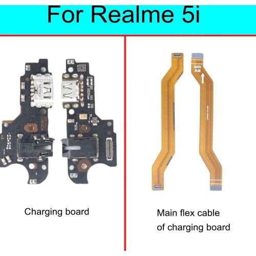 For Realme 5i USB Charging Dock Port Connector main Microphone Mic Audio jack Board flex cable