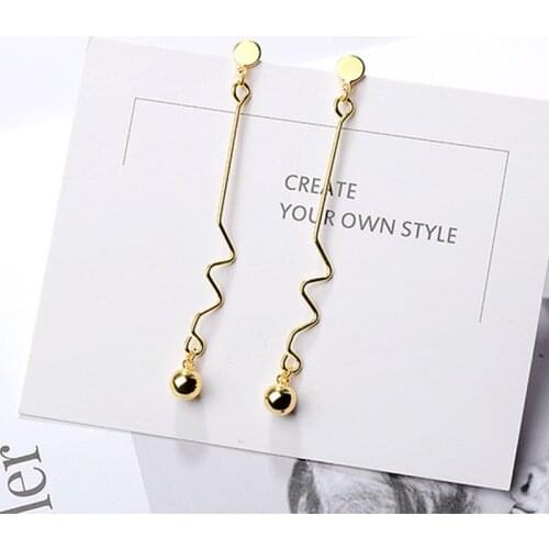 Vintage Curve Wavy Band Hanging Earrings Jewelry Accessories Handmade Simple Wafer Stud Earrings Jewelry material Accessories