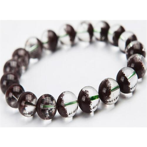 Red Crystal Round Bead Bracelets For Women Female Genuine Red Natural Phantom Quartz Bracelet