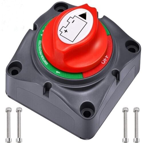 1-2-Both-Off Selector Battery Isolator Switch 12V/24V/48V 200A for Marine Boat Rv Vehicles 4 Position