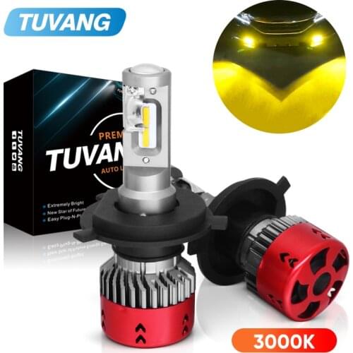 2x 3000k Gold Car Led Headlight Light CSP Chip H1 H4 Hi/Low 9003 HB2 H7 H8 H11 9005 HB3 9006 HB4 Auto Fog LED Bulb 9600LM 72W