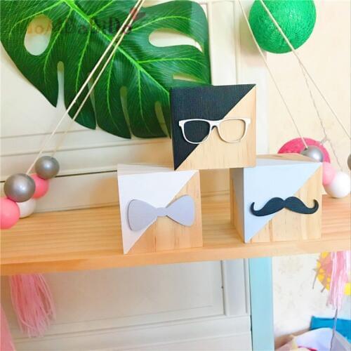3 Pcs/sets Solid Wood Toy Ornaments Glasses Wood Solid Color Creative Photo Props Pendulum Baby Room Decorations Toy Gifts