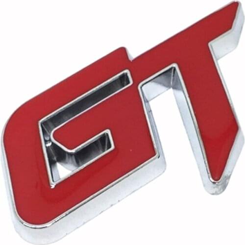 3d Gt Logo Car Sticker Fashion Car Decor Sticker For Ford Mustang Focus 2 3 Fiesta Ranger Mondeo Mk2 Red+Silver