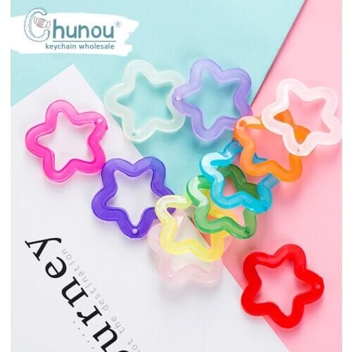 40PSC/Lot New Cute Candy Color Star Acrylic Charms For Women Handmade DIY Making Jewelry Keychain Accessories Charm Wholesales