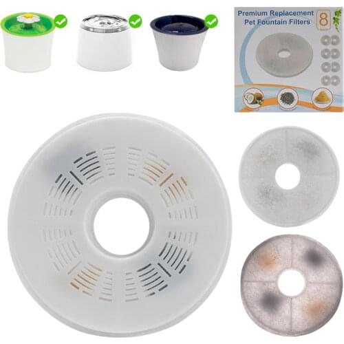 8PCS Activated Carbon Filter For Catit Automatic 15cm Pet Drinking Fountain Filter Dog Kitten Water Drinking Fountain Pet Filter