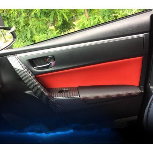 8PCS Microfibre Leather Interior Doors Panel Armrest Cover For Toyota Corolla Levin 2014 15 16 2017 AAB138
