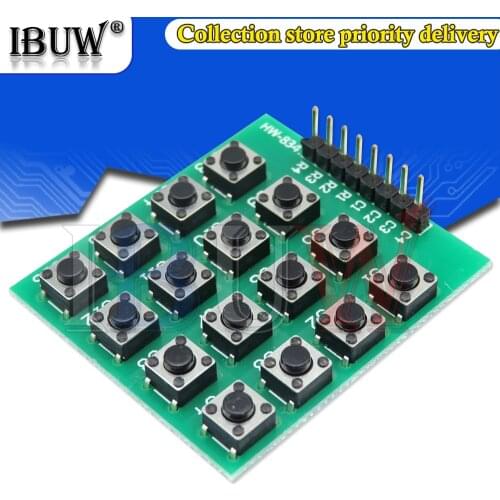 8pin 4*4 4x4 Matrix 16 Keys Button Keypad Keyboard Breadboard Module MCU for arduino Diy Kit