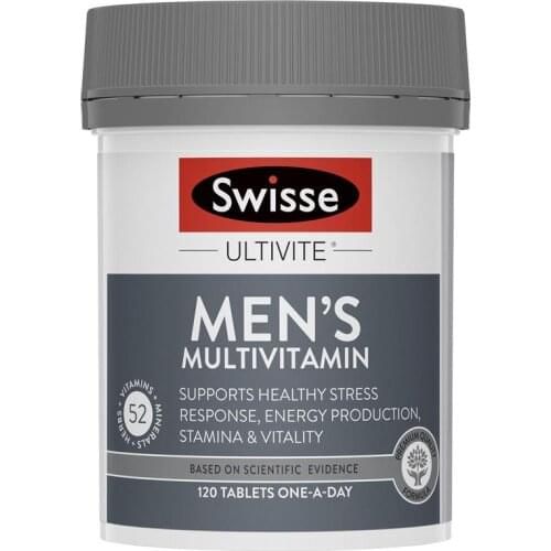 Australia Swisse Mens Ultivite Multivitamins 120TABLETS Maintain Energy Levels Mental Alertness Stamina Vitality during Stress