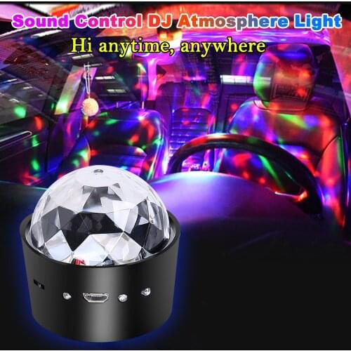 Car DJ Atmosphere Light Carry Car Sound Control Light USB Charging Wireless Atmosphere Stage Atmosphere Light