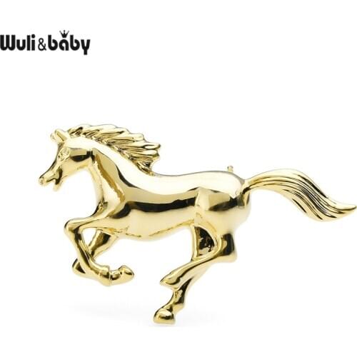 Wuli&baby Running Horse Brooches For Women Men Animal Party Office Casual Brooch Pins Gifts
