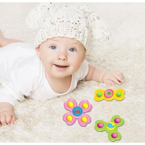 Baby Spinning Top Spinner Toy Suction Cup Windmill Stress Relief Toy Baby Bath Toy Spin Sucker Spinning Tops Bath Toys