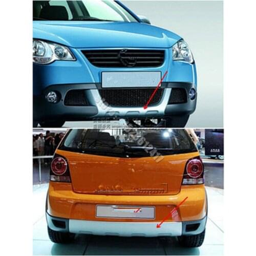 Original factory ABS Front+Rear Bumper Diffuser,Auto Car rear lip with chrome line For Volkswagen CROSS POLO Hatchback 2007-2012