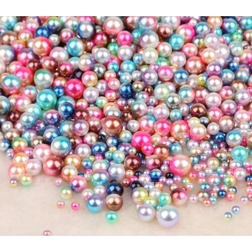 100PCS 8MM Color Imitation Pearl Without Hole DIY Decoration Adhesive Jewelry Handicrafts Clothing Accessories Material Beads