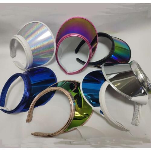 2019 New Summer Women Men Sun Hat Candy Color Transparent Empty Top Plastic PVC ja Sunshade Hat Visor Caps Bicycle Sun Hat