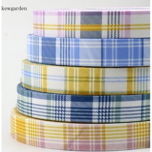 Kewgarden 25mm 2.5cm Plaid Cotton Rabbit Layering Cloth Ribbons Floral Handmade Satin Ribbon DIY Bowknot Tape Riband 8m/lot