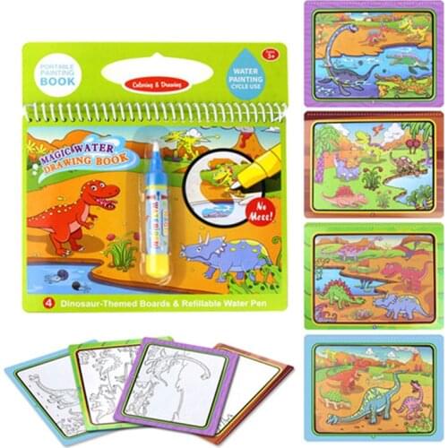 Water drawing book coloring notebook graffiti book magic pen painting learning drawing board toys for children kids baby girl