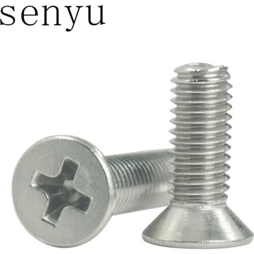 LUCHANG Free Shipping M2 M2.5 M3 M4 50PCS 304 Stainless Steel Machine Screws Round Countersunk Flat Head Screw Bolt Fastener