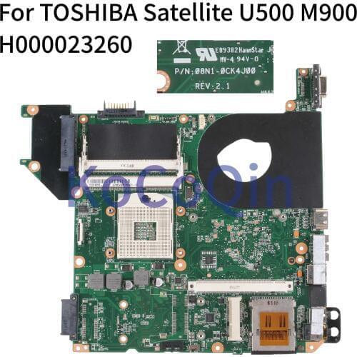 KoCoQin laptop Motherboard For TOSHIBA Satellite U500 M900 08N1-0CK4Q00 H000023260 HM55 Mainboard