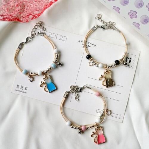 Cute Cartoon Cat Bracelet Cute Fashion Personality Female Girl Child Jewelry Couple Girlfriend Gift
