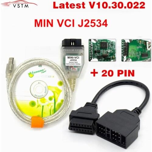 MINI VCI V10.30.022 Interface FOR TOYOTA TIS Techstream J2534 OBD2 OBDII Diagnostic cable 22PIN for toyota