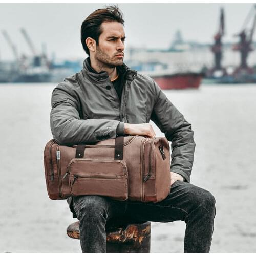 Men Canvas Travel Bags Duffel Bag Travel Tote Weekend Bag Large Capacity Carry On Luggage Bags Dropshipping