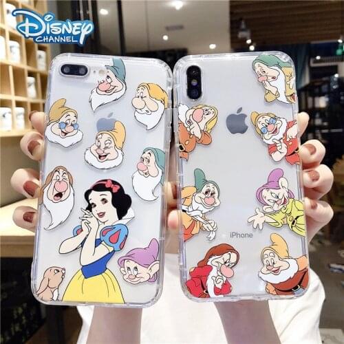 Cartoon Disney Snow White Dwarfs Soft Case for iPhone 11 Pro Max 12 Mini XS Max XR X 6 6s 7 8 Plus Back Cover TPU Shell Cell Bag