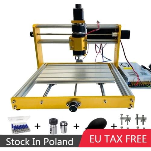 Desktop Wood CNC 3018 Plus Router Engraver Milling Machine with Stepper Motors Nema17/23 and 52mm Spindle Holder Laser Head 30W