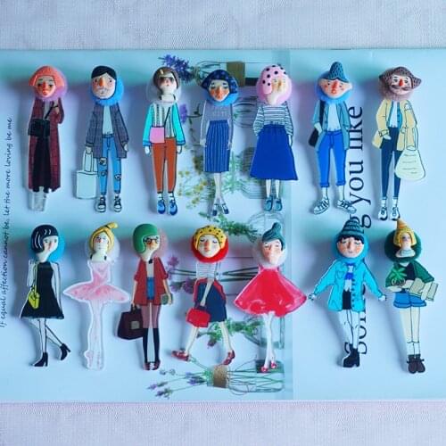 New Coming Acrylic Brooches Diy Graffiti Resin Brooches For Woman Cartoon Character Icons Pins Badges On Backpack Friend Gifts