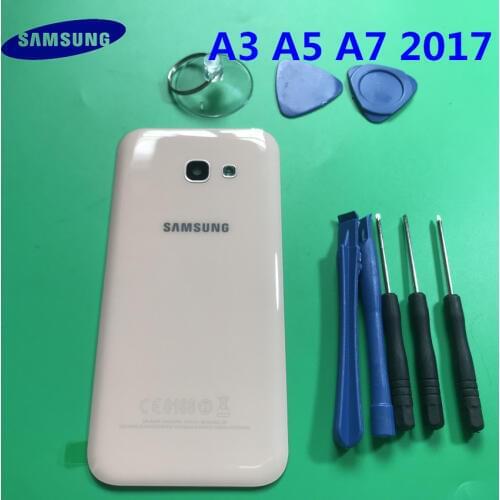 Original Rear Panel Battery Glass Back Door Cover For Samsung Galaxy 2017 A3 A320 A320F A5 A520 A520F A7 A720 Replacement tool