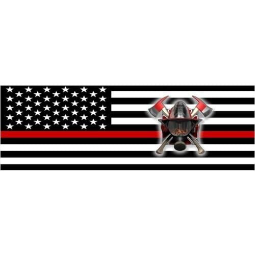 Hot Cover Scratches American Flag Fireman Axe Head Car-Sticker and Decals Sunscreen Decoration Bumper S Car Accessories KK15*5cm