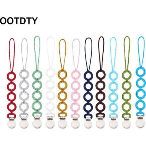 Simple Crochet Pacifier Clip Baby Pacifier Chain for Newborn Teething Soother Chew Dummy Clips Hand Made