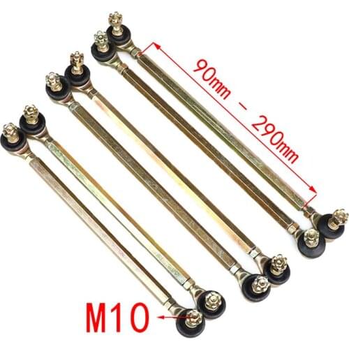1pair 90MM-290MM M10 Steering Shaft Tie Rod with Tie Rod Ball Joint for 4 wheel kart modification ATV Quad 50cc-250cc M10