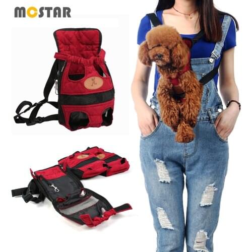MC Star Pet Dog Carrier Backpack Out Travel Breathable Mesh Chest Bag Small Medium Dogs Front Backpack Carry Puppy Shoulder Bags