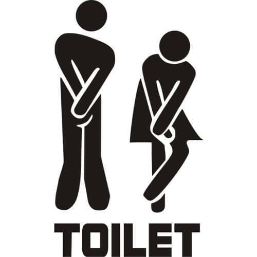 Removable Cute Man Woman Washroom Toilet WC Sign Stickers Family DIY Home Decor