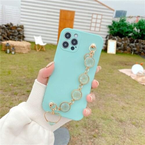 Silicone Lens Protection Chain Case For Xiaomi Redmi Note 10 9S 8T 7 Pro Redmi 8A 9C K30 K40 6A 7A Cute Girls Back Soft Cover