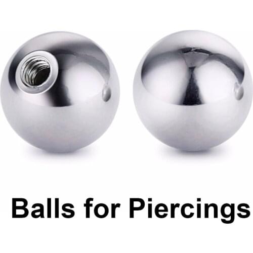 10 Pieces Stainless Steel Replacement Round Balls Barbell Parts 16G 14G Lip Eyebrow Tongue Belly Ring Body Jewelry Piercing
